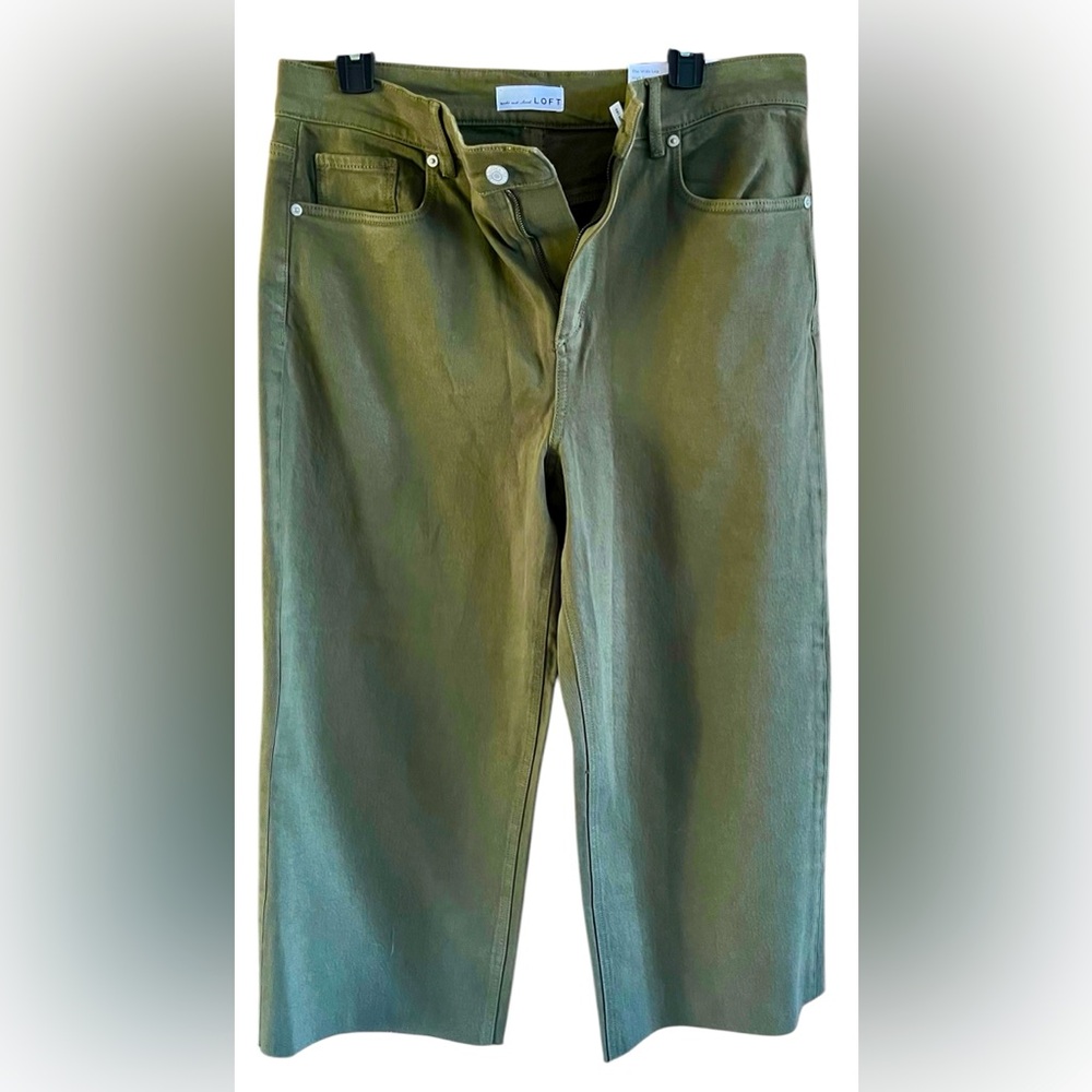 Women's LOFT Cropped Green Denim Jeans